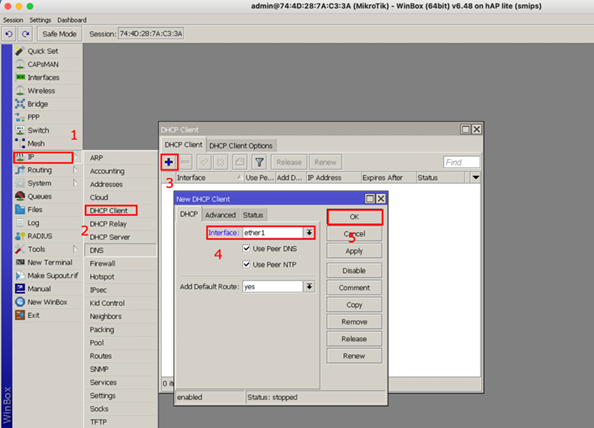 Konfigurasi DHCP Client