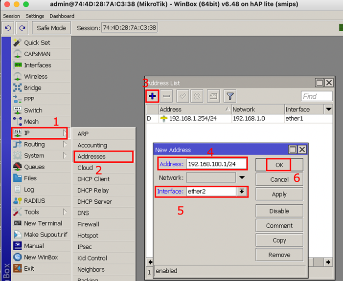 Konfigurasi IP Address untuk LAN